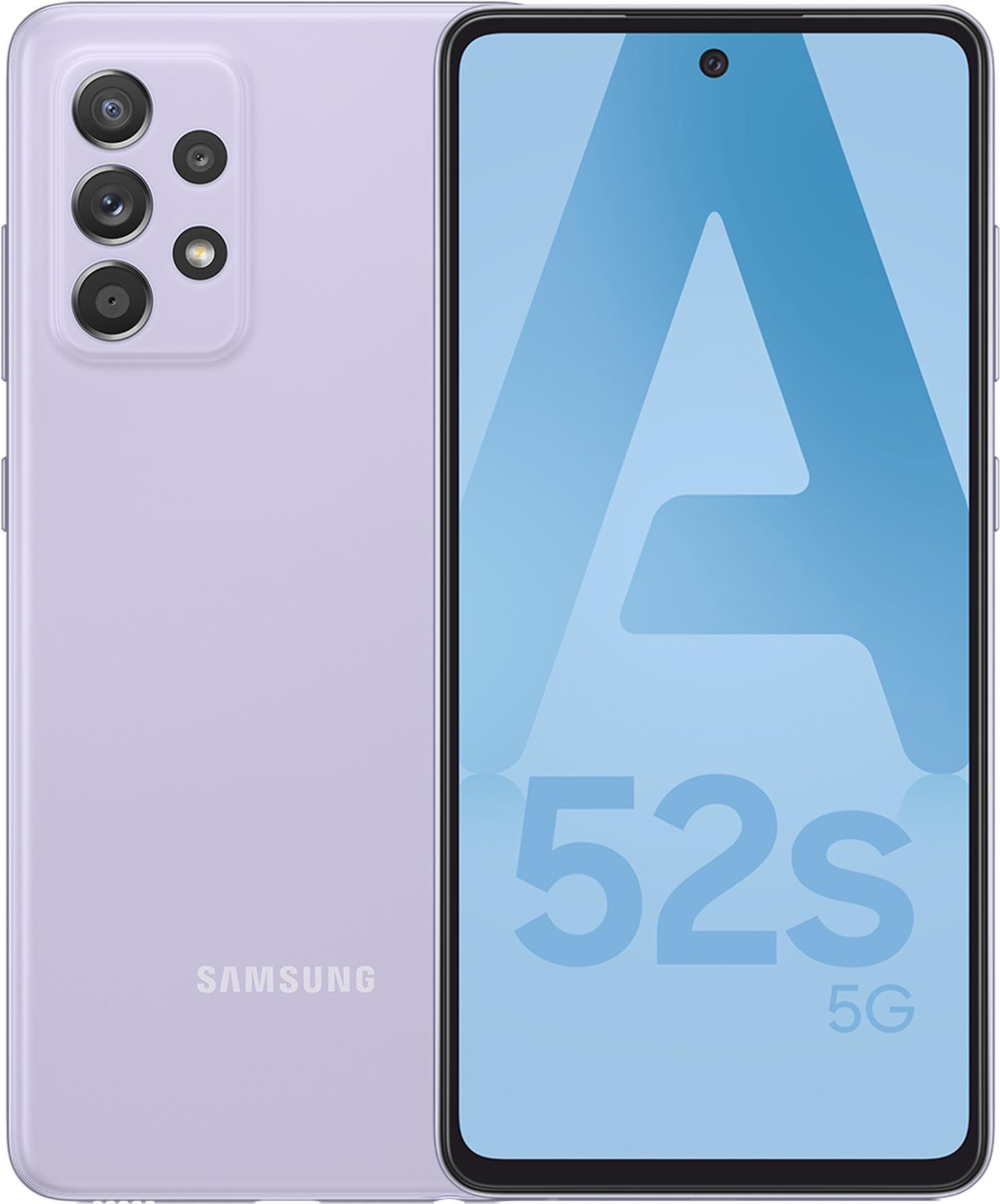 Samsung Galaxy A52s 5G - 5G Smartphone - Dual-SIM - RAM 8 GB / 256 GB - microSD slot - OLED-Display - 6.5 - 2400 x 1080 Pixel - 4x x Rückkamera 64 MP, 12 MP, 5 MP, 5 MP - front camera 32 MP - Awesome Violet