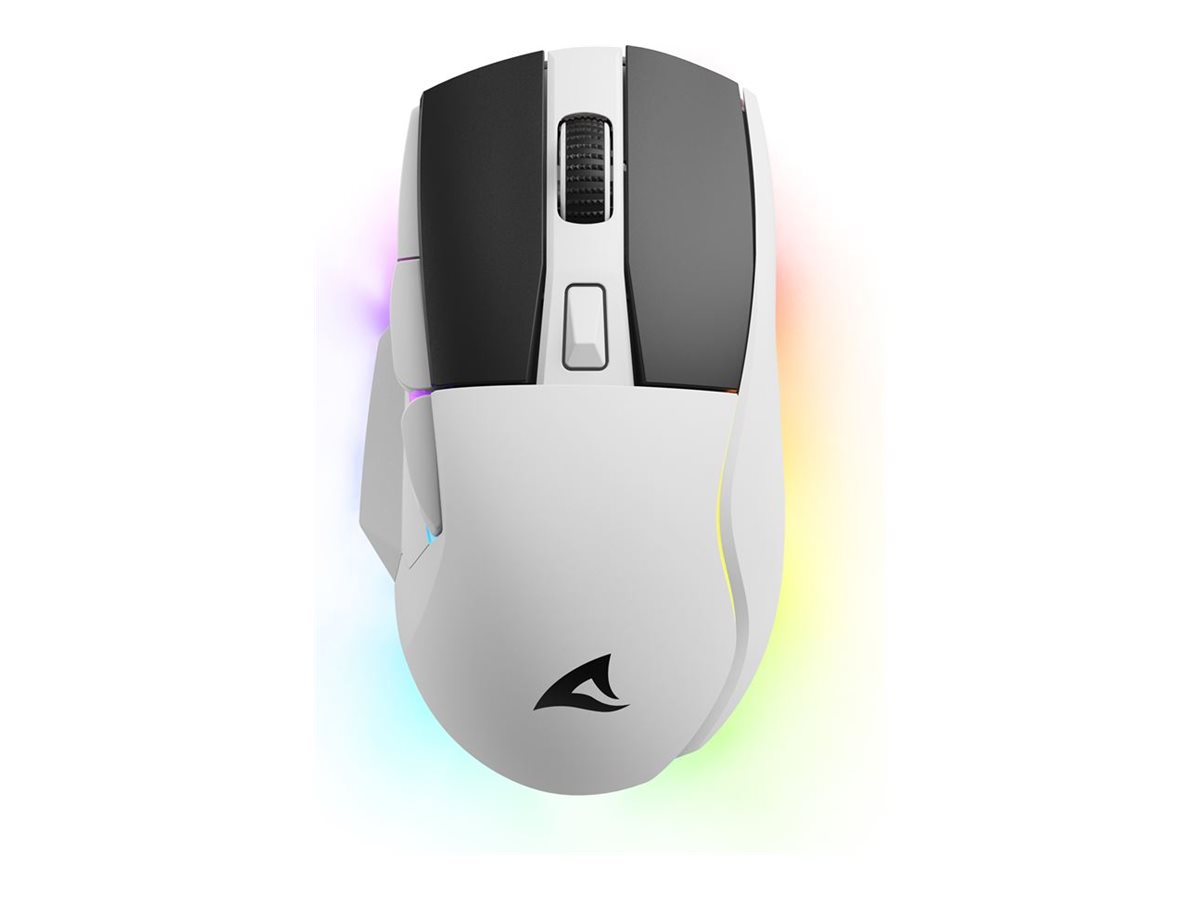 Sharkoon SKILLER SGM50W Optische Gaming-Maus 6400 DPI Kabellos/Kabelgebunden Weiß