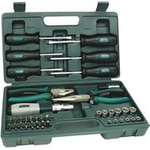 BRÜDER MANNESMANN Werkzeugsatz Kombi, 45-teilig beinhaltet: 1 x Profi-Kombizange / 1 x Profi-Telefonzange / - 1 Stück (29110)