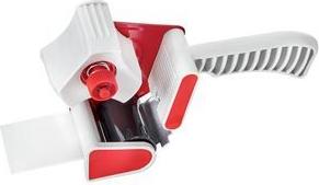 WESTEX Handabroller für Verpackungsklebeband, weiß/rot zum zeitsparenden, sauberen Verkleben von Kartonagen, - 1 Stück (96520010)