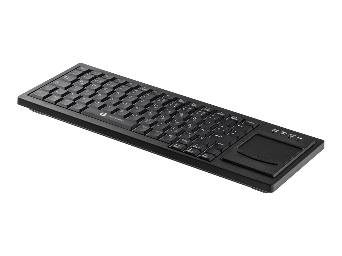 CleanType Xtra Touch WL Kabellose Tastatur mit Touchpad QWERTZ Deutsch Schwarz