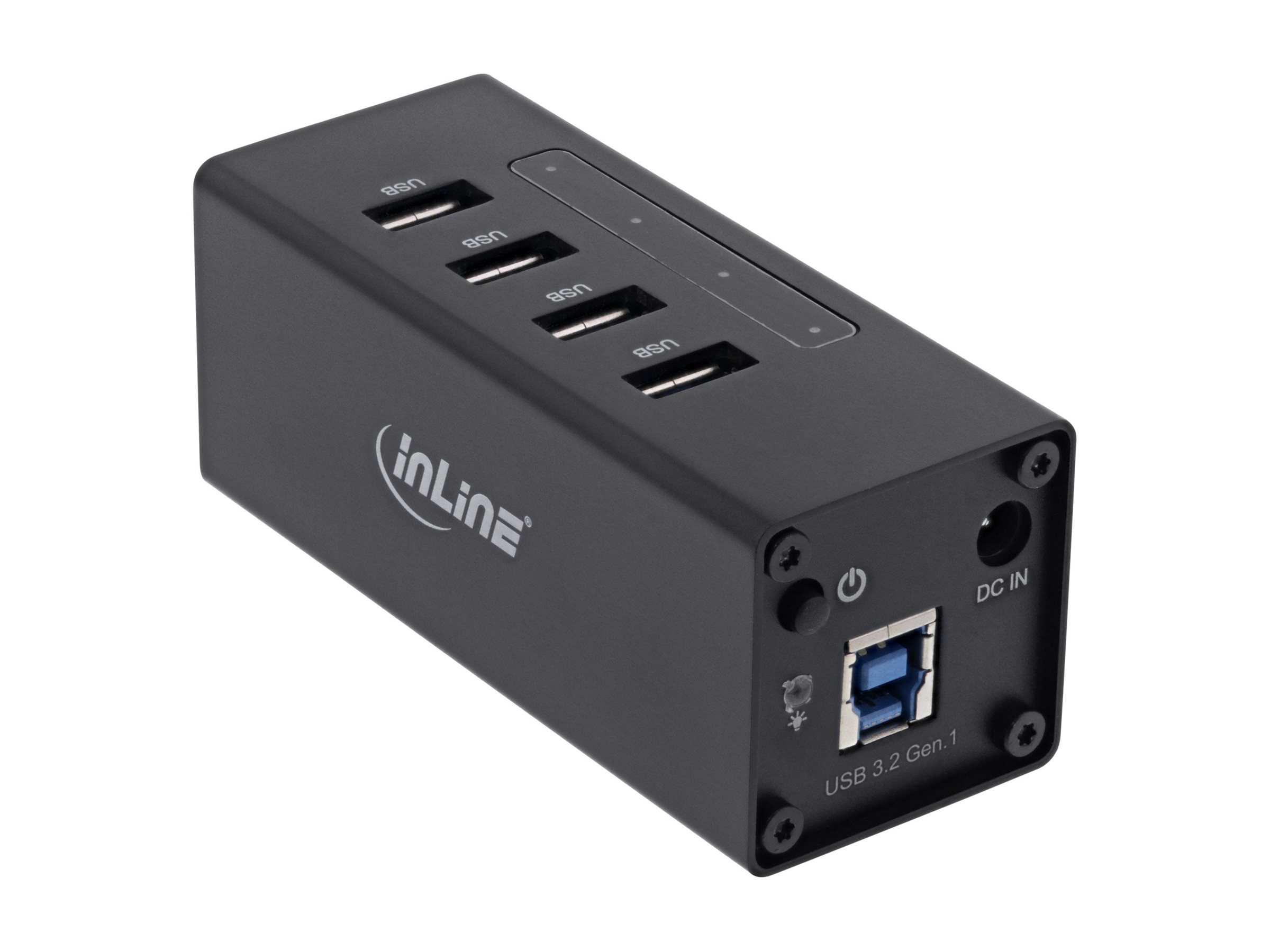 InLine USB 3.2 Gen.1 Hub 4-Port mit Netzteil Schwarz
