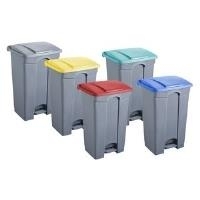 helit Tretabfallbehälter, 87 Liter, mittelgrau/mittelgrau rechteckig, aus PP, mit Haken zur Beutelbefestigung (H2402387)