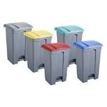 helit Tretabfallbehälter, 87 Liter, mittelgrau/mittelgrau rechteckig, aus PP, mit Haken zur Beutelbefestigung (H2402387)