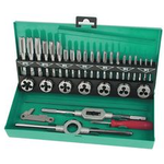 BRÜDER MANNESMANN Gewindeschneide-Satz, 32-teilig in Metallkassette, Material: Stahl, Wolframcarbid, Maße: - 1 Stück (M53250-B)