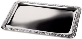 APS Tablett "SCHÖNER ESSEN" (B)500 x (T)360 mm, silber aus rostfreiem Edelstahl 18/10, stapelbar, mit Dekorrand - 1 Stück (381)