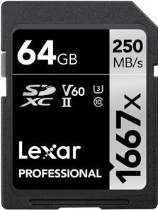 Lexar SDXC - 64 GB Speicherkarte Klasse 10 UHS-II (LSD64GCB1667)