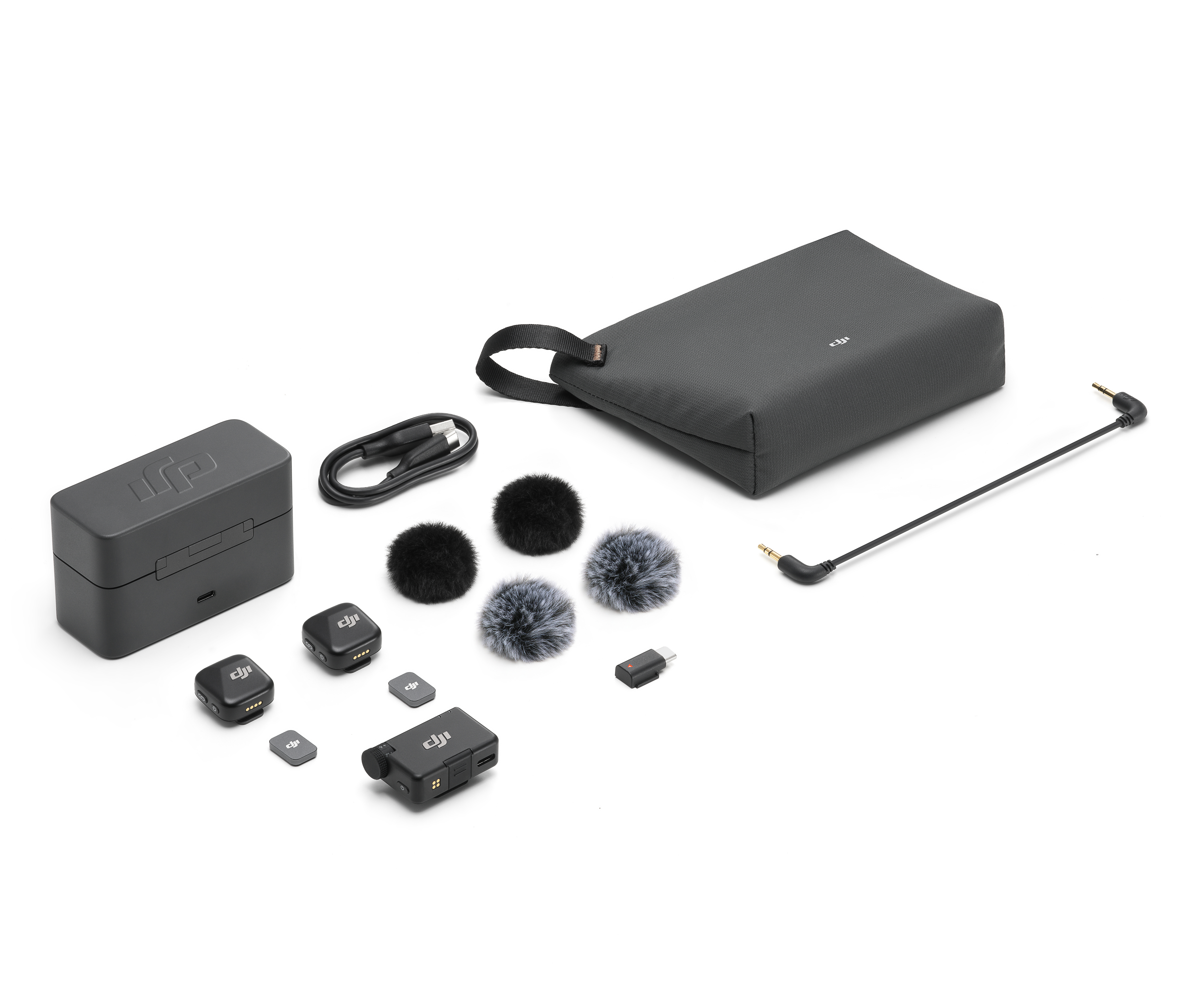 DJI Mic Mini Kabelloses Mikrofonsystem mit Ladeschale 400 m Reichweite Schwarz
