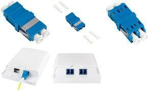 LogiLink LWL Kupplung-Set, 2x LC Duplex, ohne Flansch, blau 2x LC-Duplex Kupplung, SC-Simplex Ausbruch, einteiliges - 1 Stück (FA03LC7)