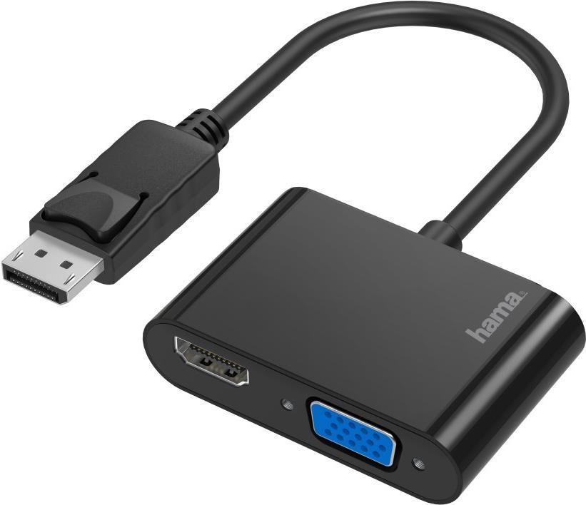 Hama Video-Adapter, 2in1, DisplayPort-Stecker - VGA & HDMI™-Buchse, Ultra-HD 4K (00200334)