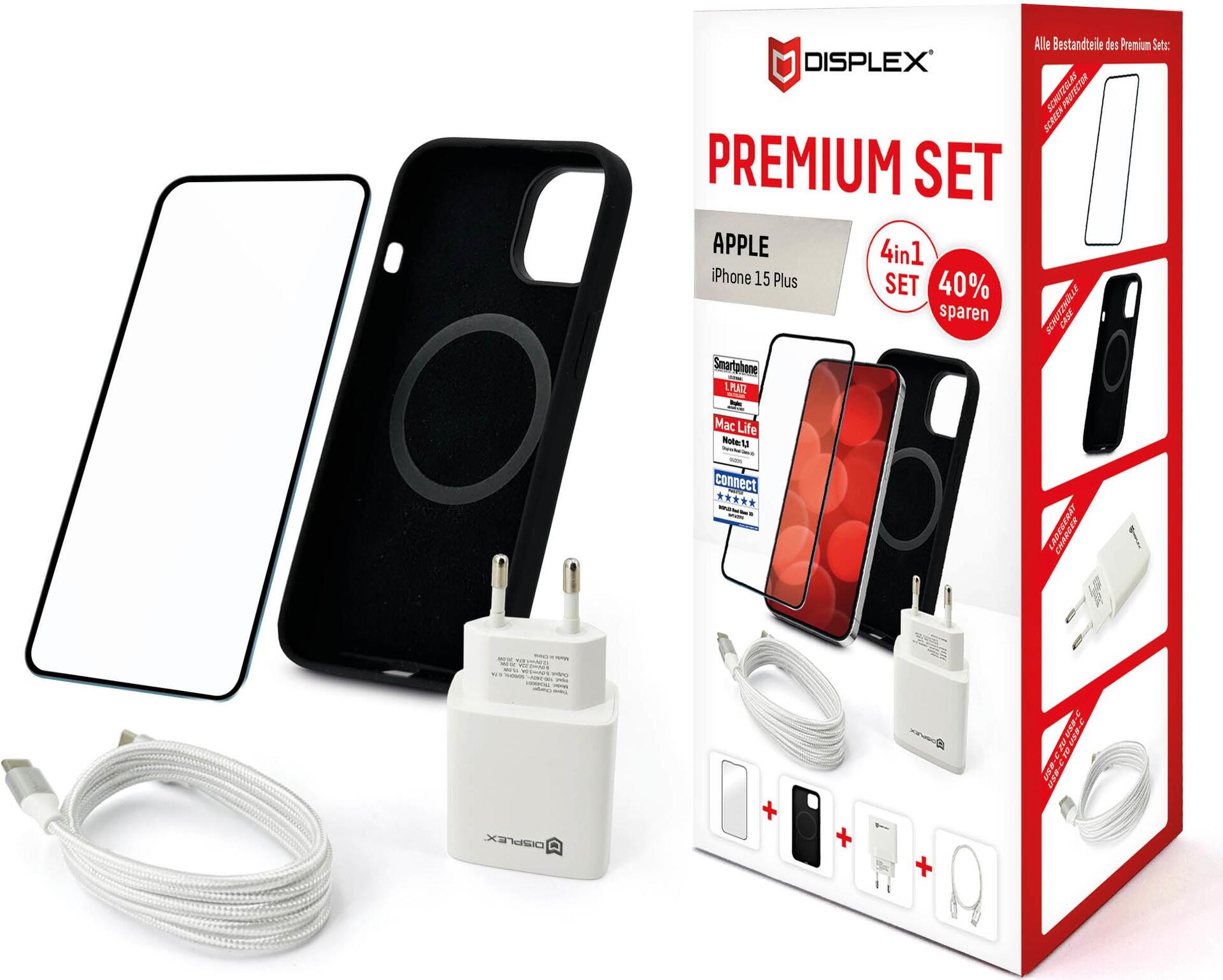 Displex Premium 4 in 1 Set für Apple iPhone 15 Plus (01870)