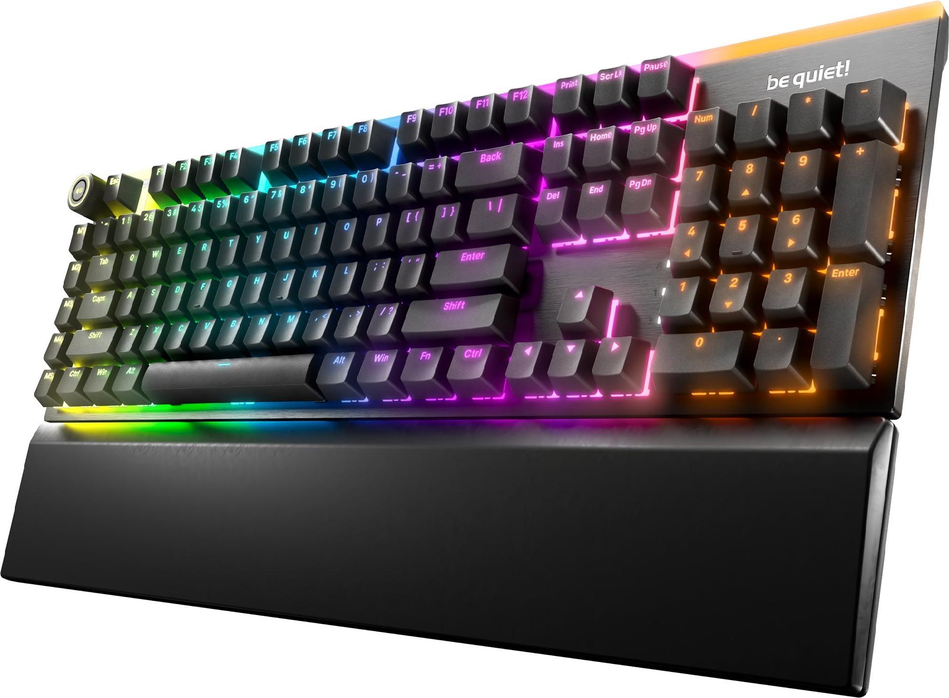 be quiet! Light Mount Mechanische Gaming-Tastatur USB Silent Linear QWERTY US ANSI Per-Key RGB Schwarz