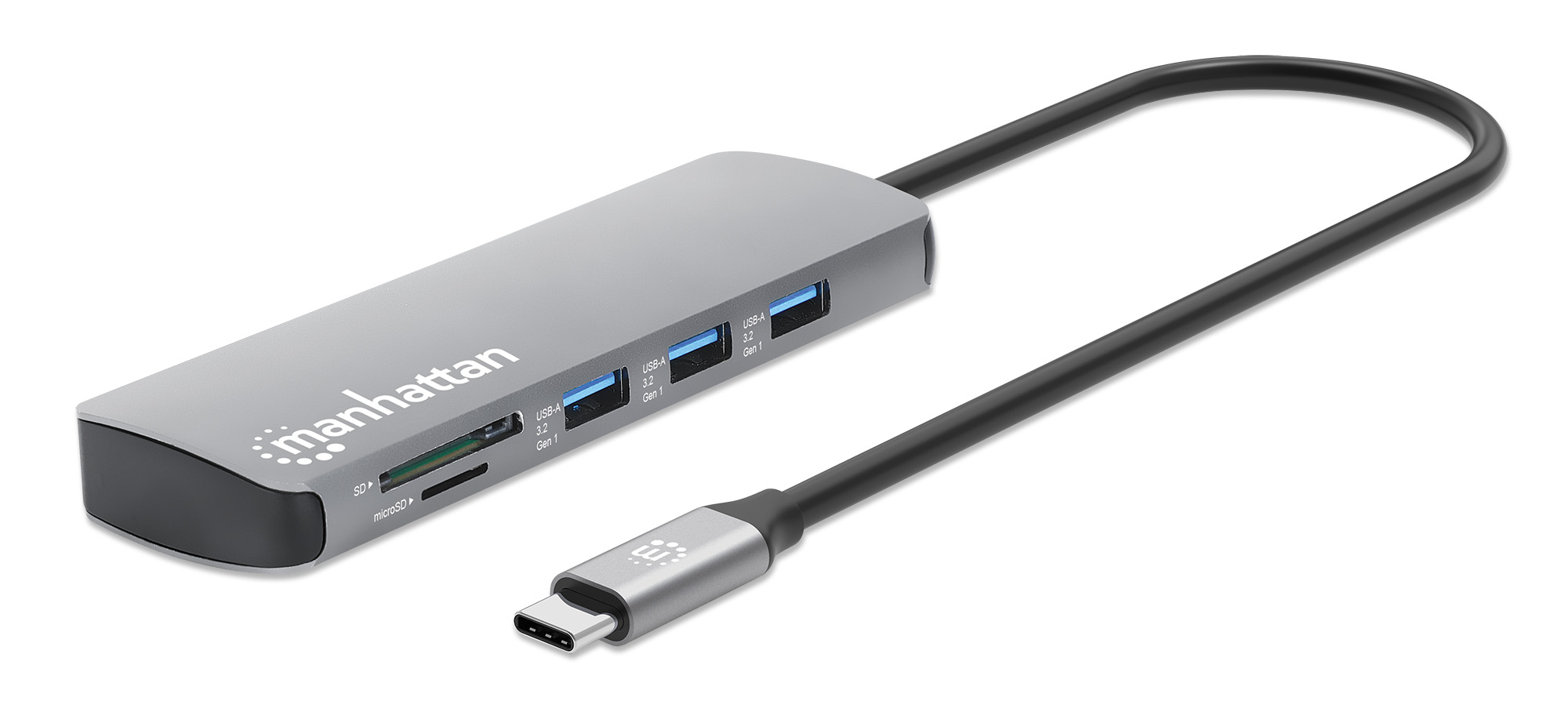Manhattan 190459 Dockingstation USB-C 3.2 Gen 1 HDMI 1GbE Space-grau