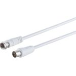 S/CONN maximum connectivity Antennenkabel, 100% geschirmt, F-Stecker auf Koax-Kupplung, RG 59, > 80 dB, weiß 1,5m (80072-32)