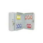WEDO Schlüsselschrank für 24 Schlüssel, lichtgrau flach, aus pulverbeschichtetem Stahlblech, mit fest- (102 52437X)