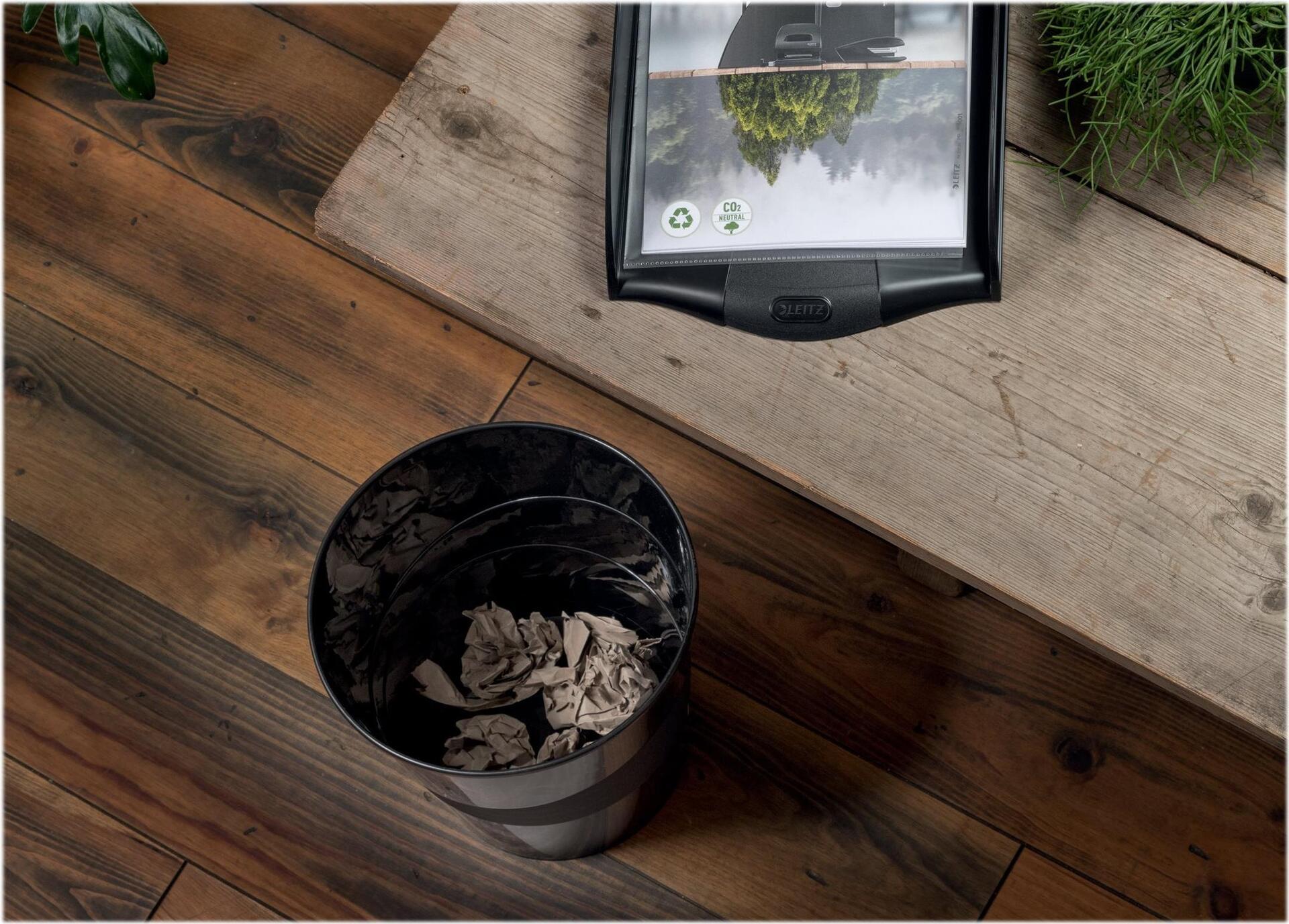 Leitz Recycle Papierkorb Rund 15 L Recycling-Kunststoff Schwarz