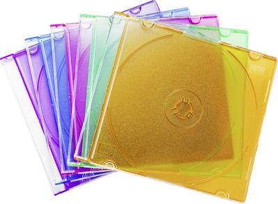 Basetech CD Hülle 1 CD/DVD/Blu-Ray Kunststoff Blau, Standard-Grün (seidenmatt), Orange, Pink, Purpur 10 St. (B x H x T) 141 x 123 x 5 mm BT-2267606