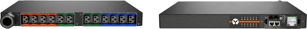 Vertiv Geist Rack PDU, Monitored (Outlet Level), EC, 1U, input IEC 60309 230/400V 3x16A, combi outlets (12)C13 or C19 (VP6G21A0)