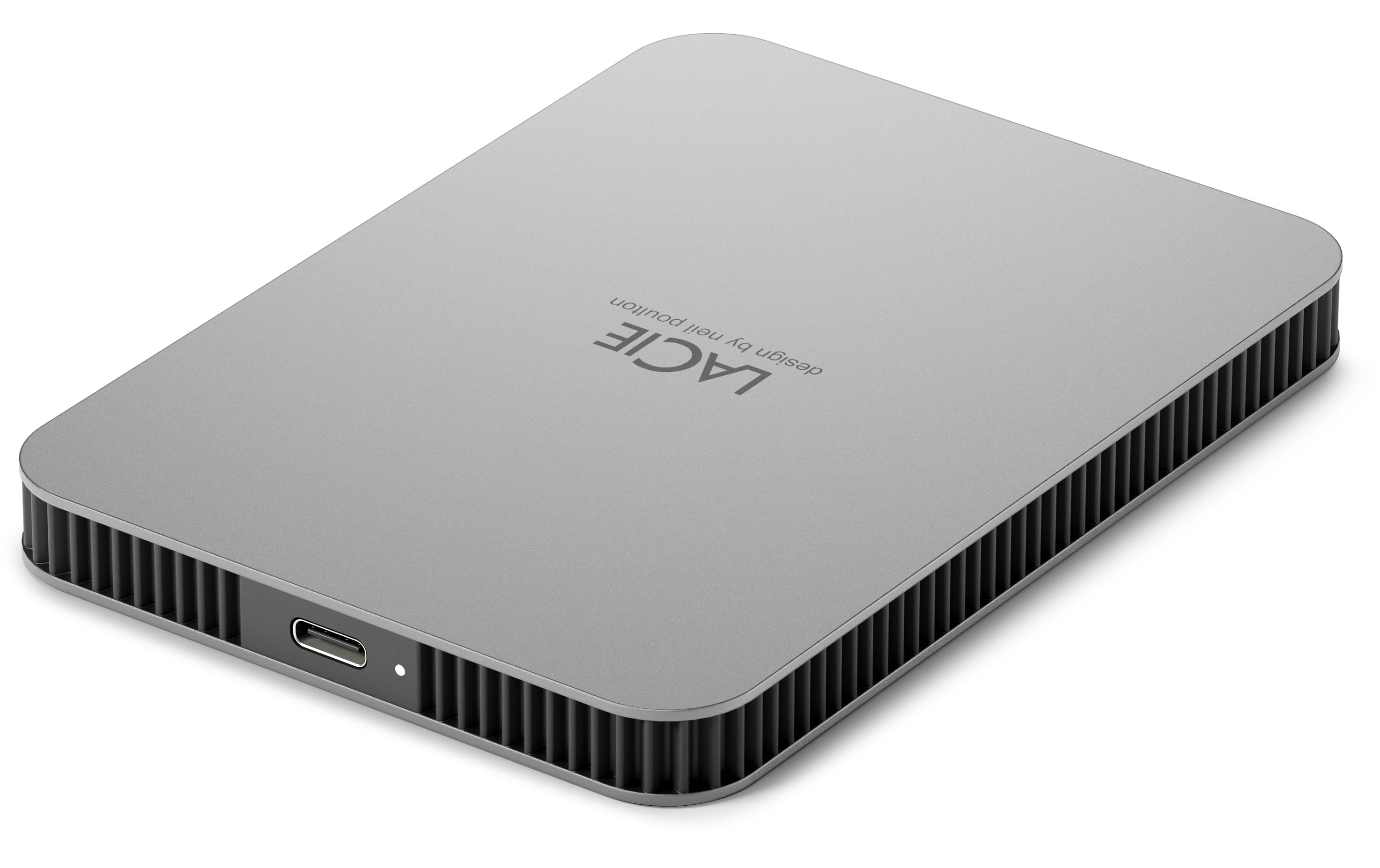LaCie Mobile Drive Externe Festplatte 1 TB 2,5" USB-C Moon Silver