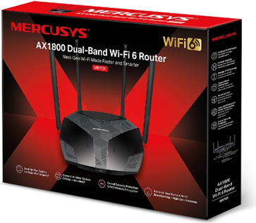 Mercusys MR70X Wi-Fi 6 Dual-Band WLAN-Router Schwarz