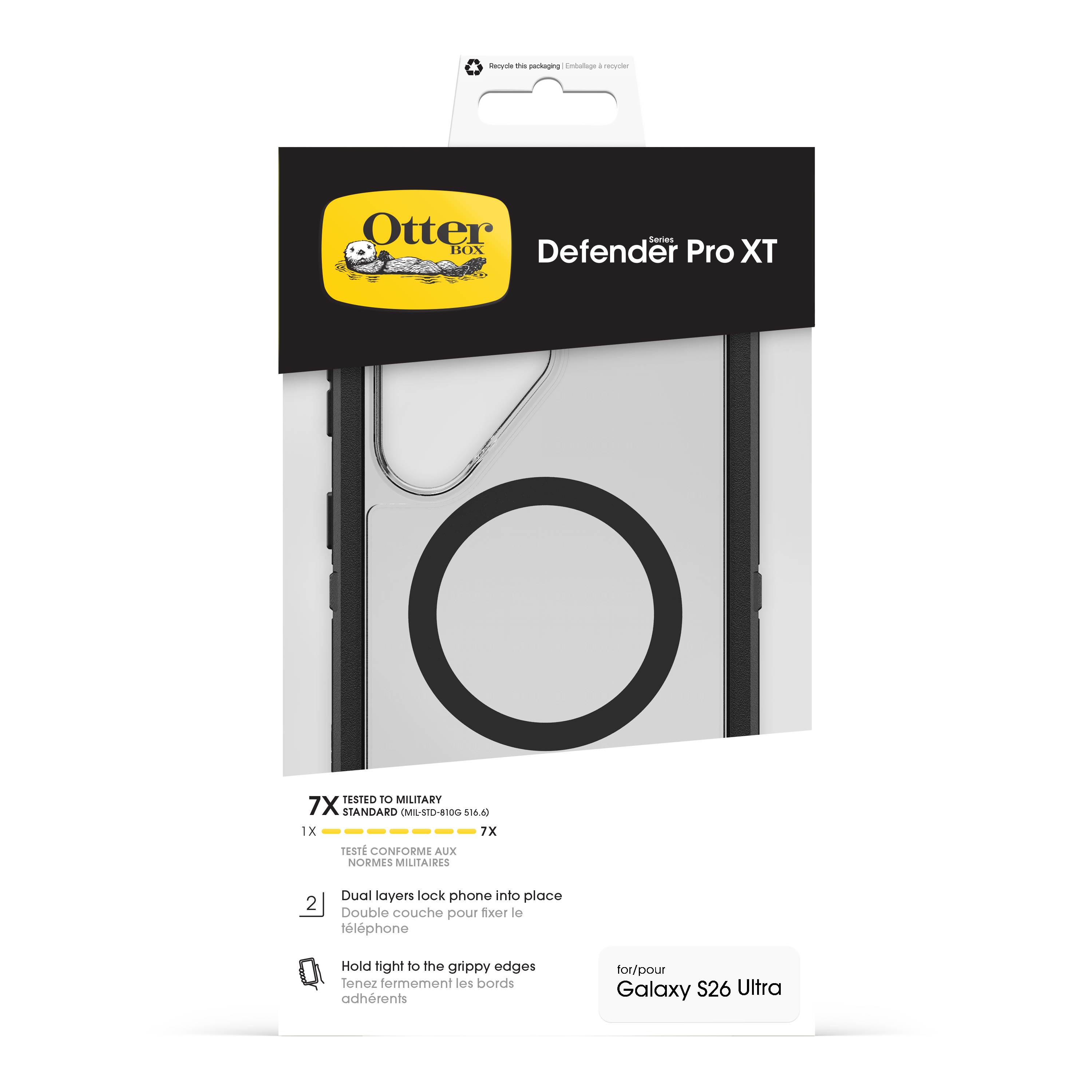 OtterBox Defender Pro XT Clear Schutzhülle Samsung Galaxy S26 Ultra Schwarz, Transparent