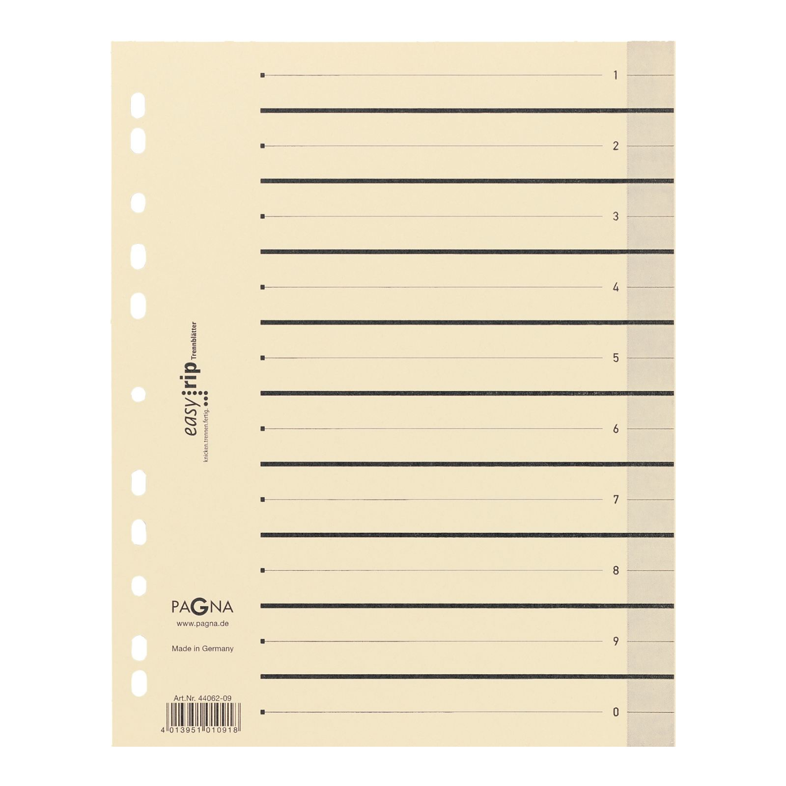 PAGNA Trennblätter Easy Rip A4 20 Teile Kraftkarton Beige