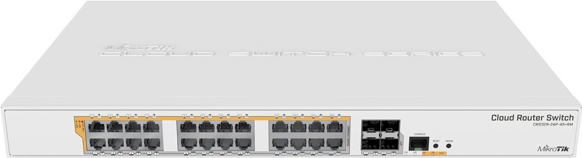MikroTik Cloud Router Switch CRS328-24P-4S+RM 28 Ports Gigabit Ethernet PoE+ Weiß