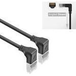 ACT Black 0.5 meters U/FTP CAT6A LSZH Slimline patch cable with RJ45 connectors 90? angled down to 90? angled down (DA5900)