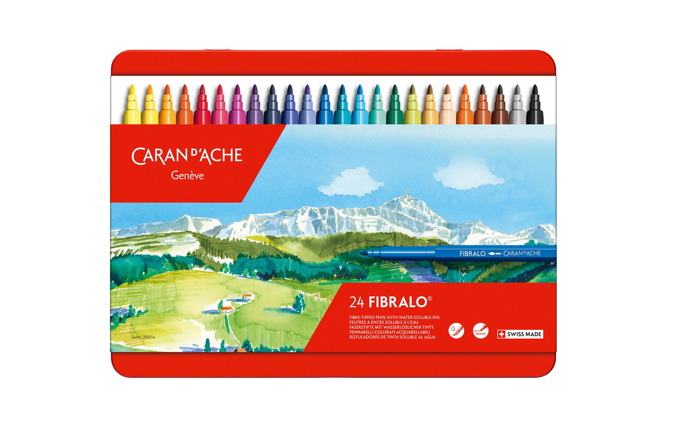 Caran d'Ache Fibralo Fasermaler 1.4 mm 24er Metallbox Mehrfarbig