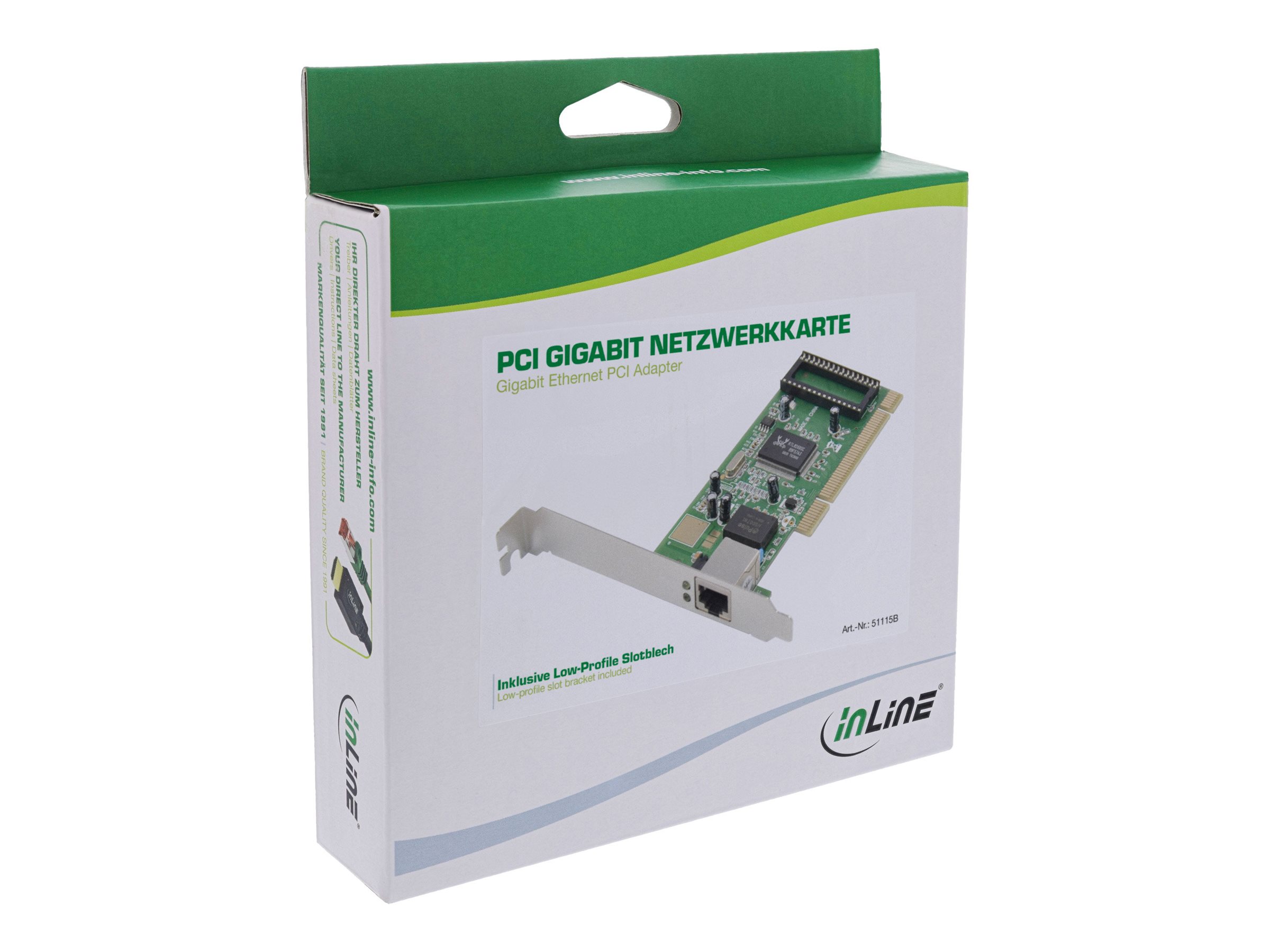 InLine Gigabit Netzwerkkarte, PCI, 1 Gbps, Low-Profile