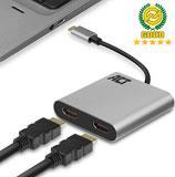 ADVANCED CABLE TECHNOLOGY USB-C to HDMI dual monitor MST female adapter, 4K @ 60Hz