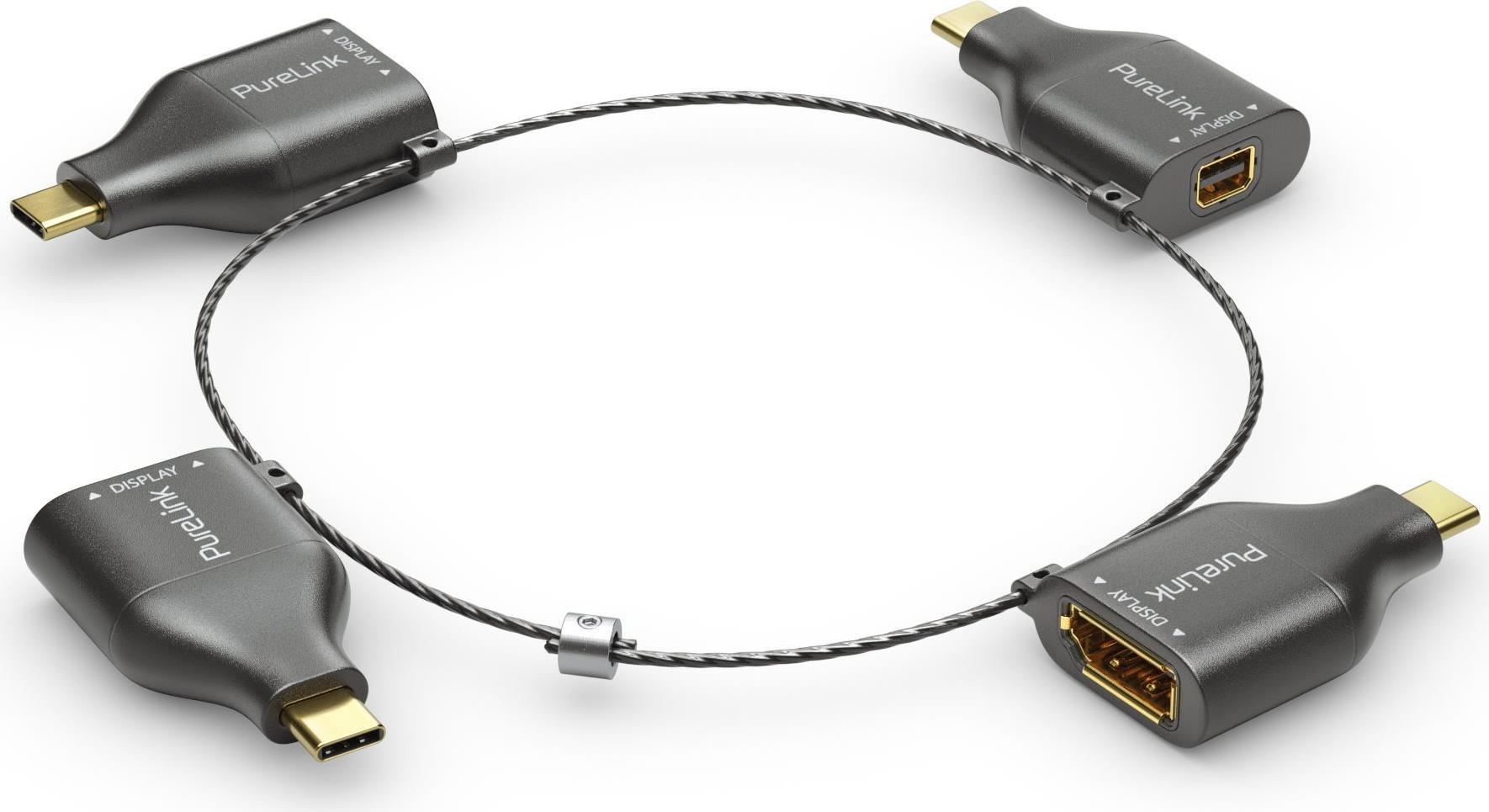 PURELINK Adapter Ring klein IQ-AR300 USB-C auf VGA/HDMI/miniDP/DP