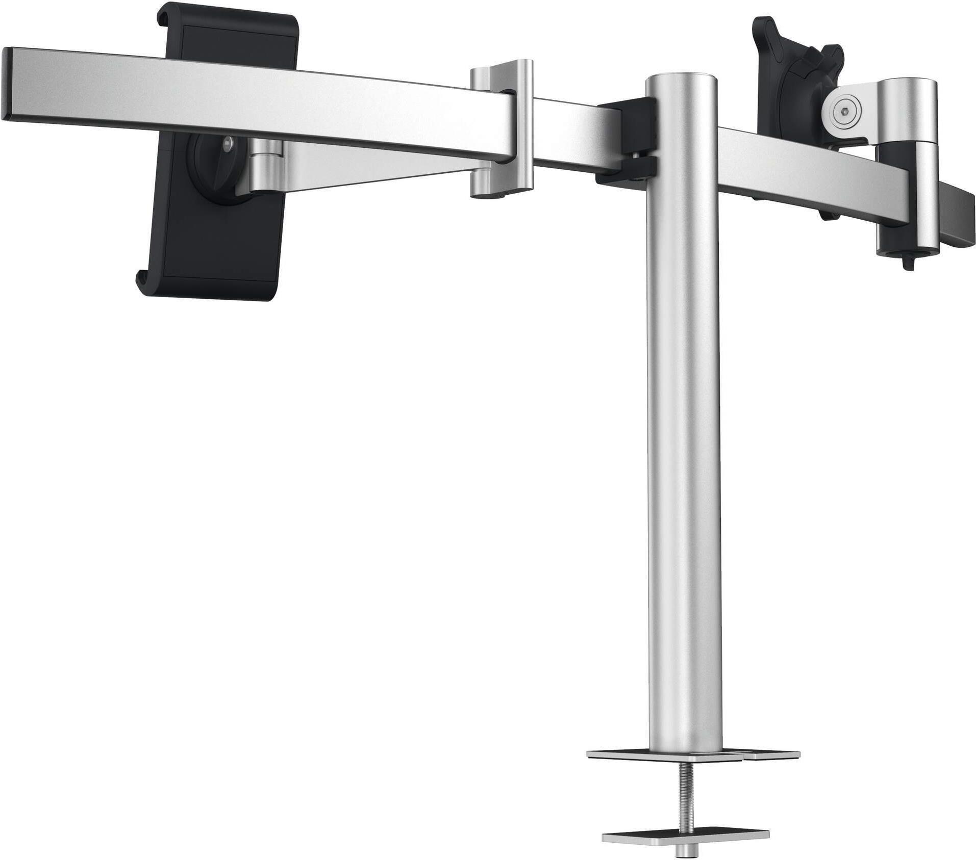 DURABLE Monitor Halterung PRO 508823 für 1 Monitor und 1 Tablet, Silber
