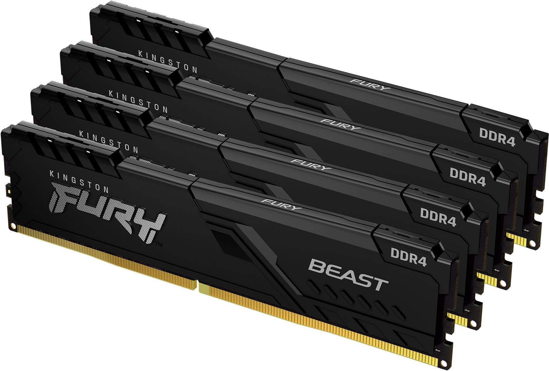 Kingston FURY Beast 128 GB RAM (4x32 GB) DDR4 3200 MHz CL16 DIMM Kit Schwarz