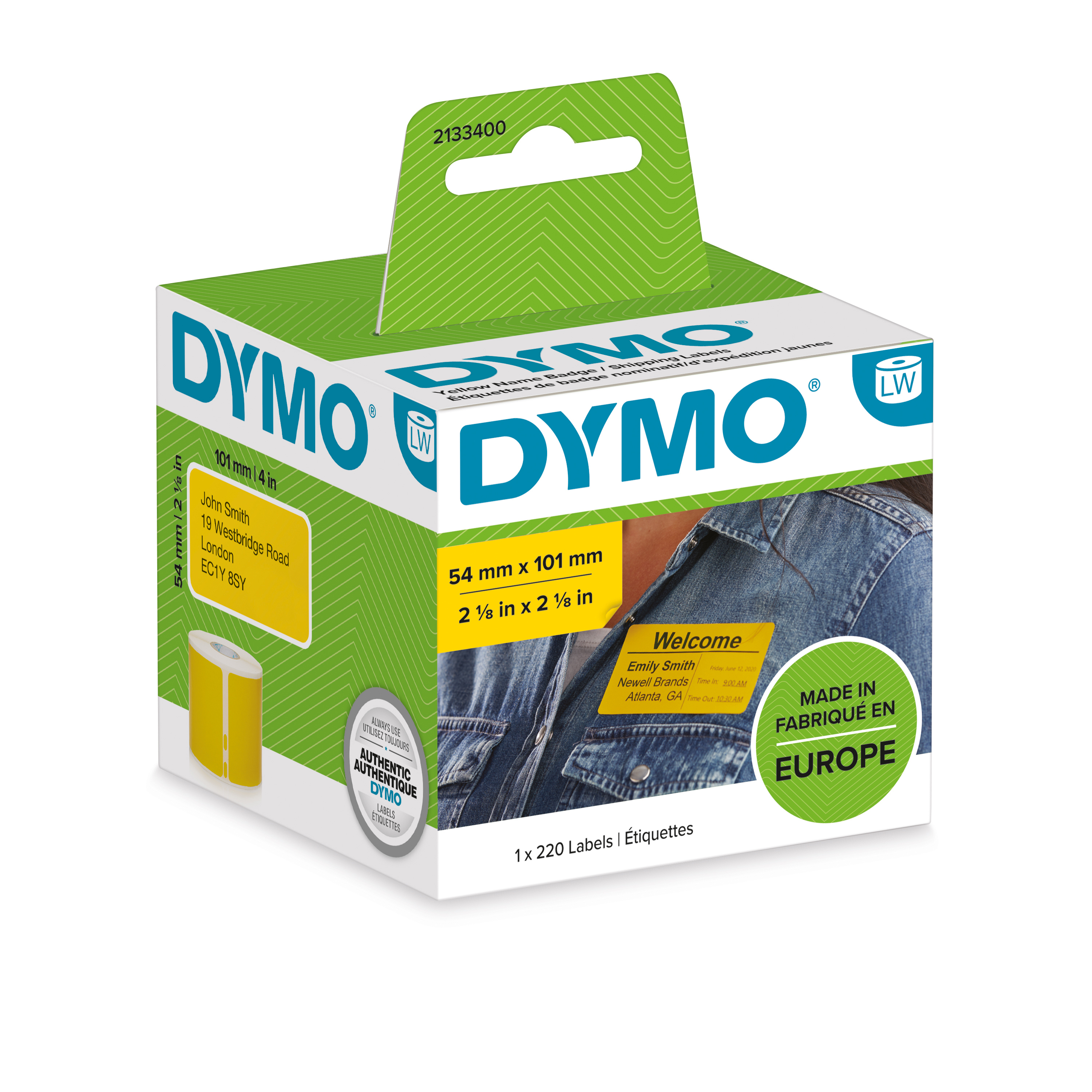 DYMO LabelWriter 2133400 Etiketten 54 x 101 mm Gelb