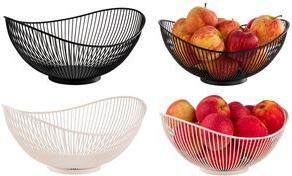 APS Brot- und Obstkorb SVART, oval, 295 x 255 mm, weiß aus Metall, Höhe: 135 mm, nicht spülmaschinengeeignet - 1 Stück (30429)