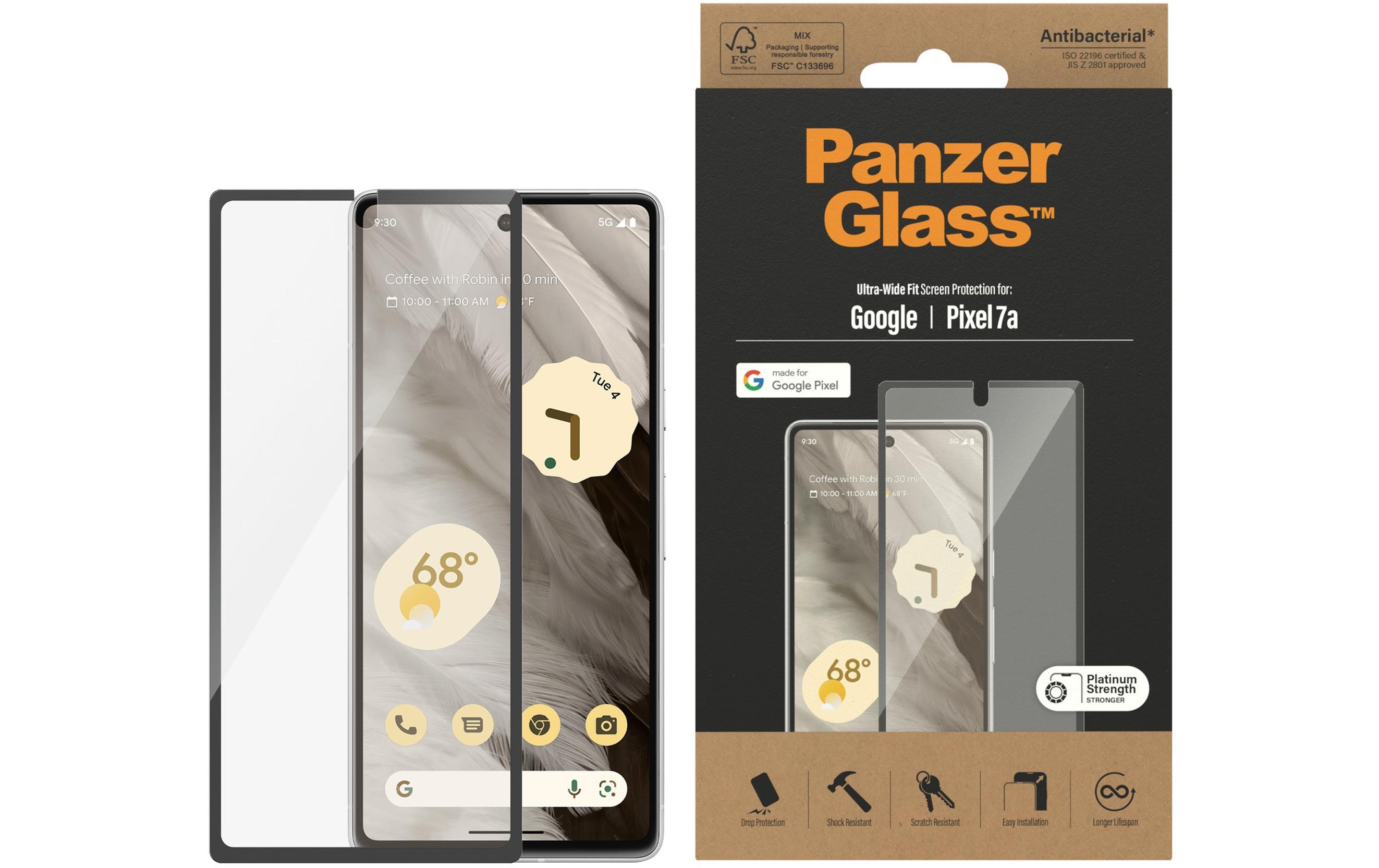 PanzerGlass Ultra Wide Fit Displayschutzfolie 6,1" Transparent Schwarz