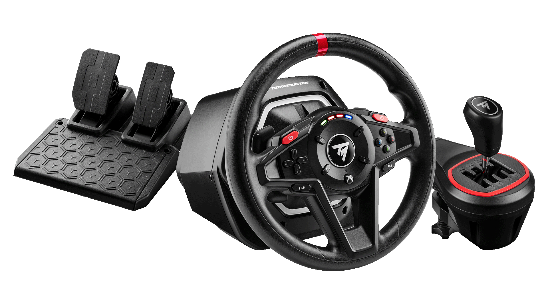 Thrustmaster T128 Shifter Pack Lenkrad + Pedale + Schalthebel Kabelgebunden Schwarz