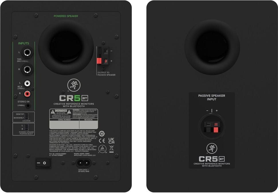 Mackie CR5 (Pair) 5.25" Powered Studio Monitors w/ Tone Control and BT (2056263-01)