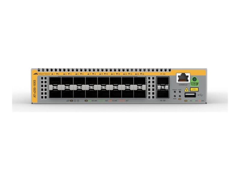 Allied Telesis AT x250-18XS 18 x 1/10 Gigabit SFP+ L3 Managed Switch Grau