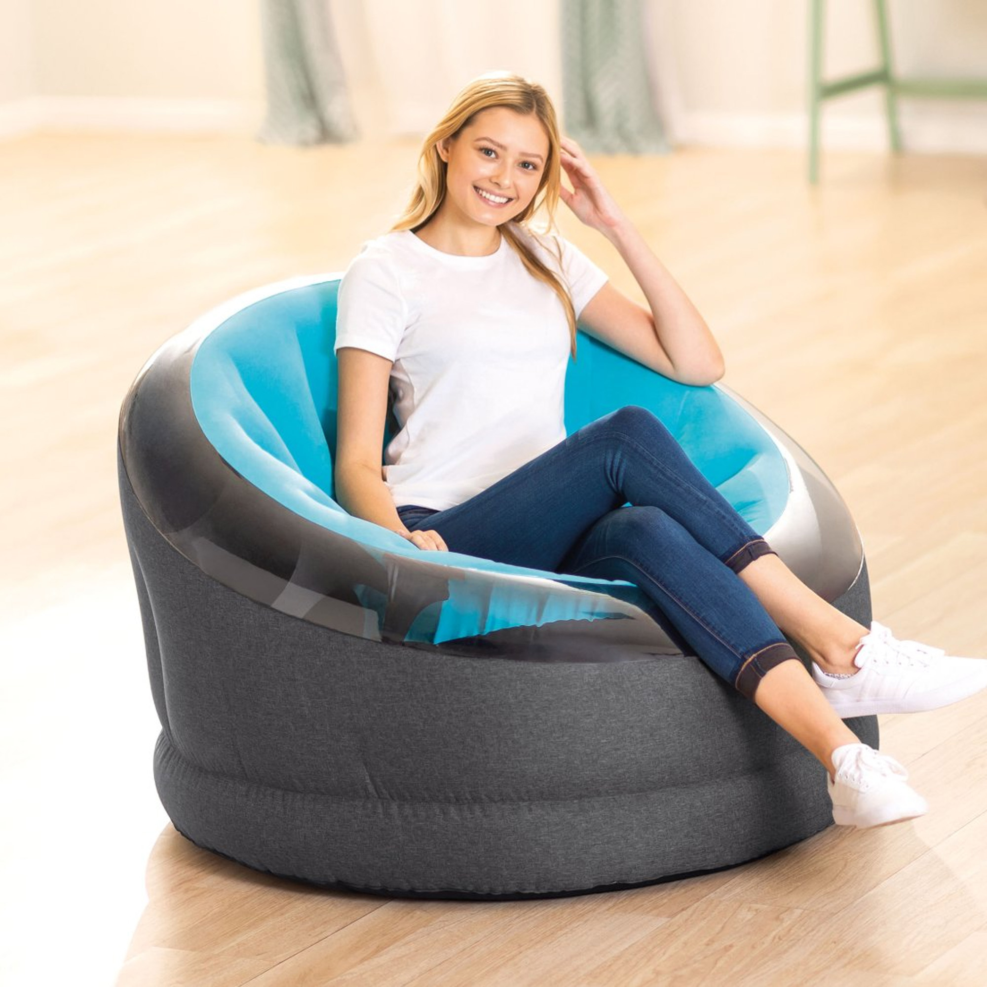 Intex Empire Chair Aufblasbarer Sessel PVC 112 x 109 x 69 cm Grau