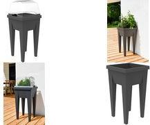 EDA Mini-Hochbeet "VEG&Table" Aromatique, anthrazit Maße: (B)385 x (T)385 x (H)680 mm, Erdvolumen: 23 Liter, - 1 Stück (013927 G.ANT CX)