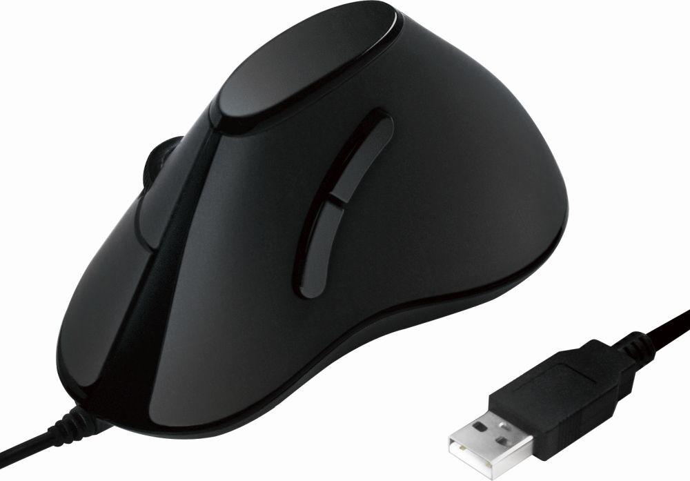 LogiLink Ergonomic Vertical Vertikale Maus USB Schwarz