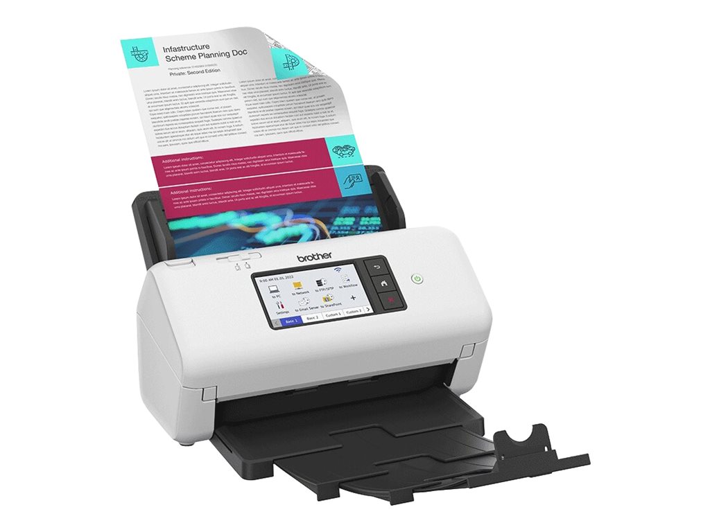 Brother ADS-4700W Dokumentenscanner Duplex 600 dpi 40 ppm Wi-Fi Schwarz, Weiß