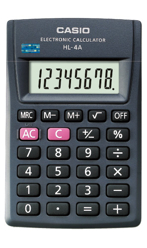 Casio HL-4A Taschenrechner 8-stellig Schwarz