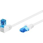 Goobay CAT 6A Patchkabel 1x 90° gewinkelt, U/UTP, Weiß, 10 m - Rastnase oben, CCA Kupfergemisch (51540)