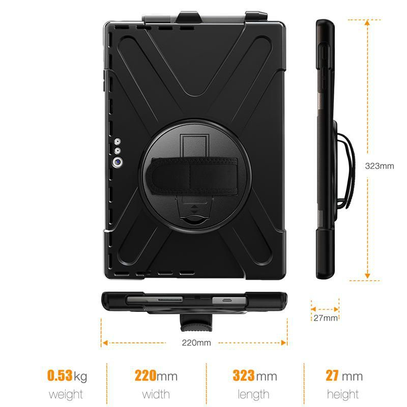 eSTUFF Defender Case für Microsoft Surface Pro 7+/7/6/5/4 Schwarz