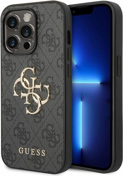 Guess PU 4G Metal Logo Case für Apple iPhone 15 Pro Max - black (GUHCP15X4GMGGR)