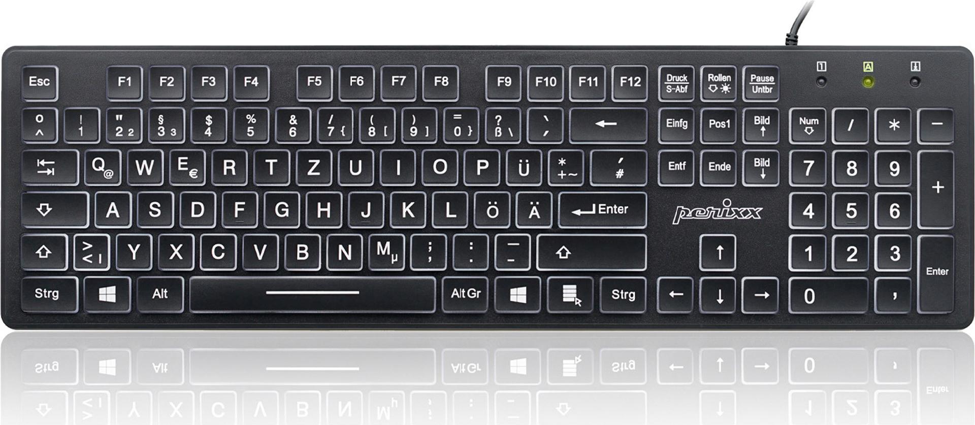 Perixx PERIBOARD-317 USB Tastatur QWERTZ DE Schwarz