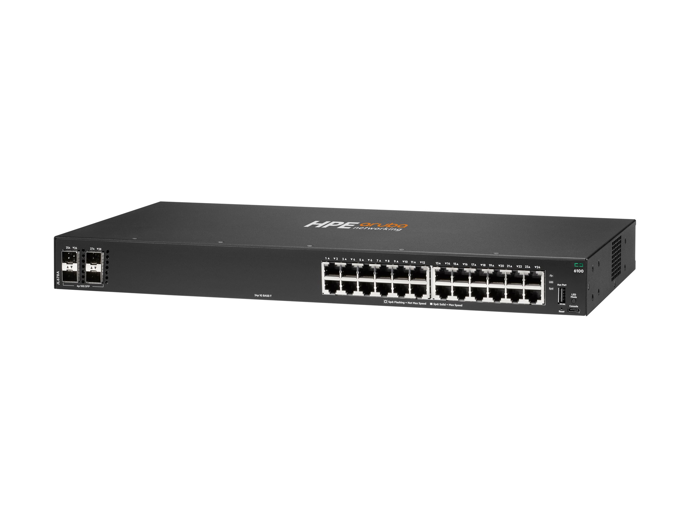 HPE Aruba 6100 24G 4SFP+ Switch - Managed Switch - 28 Ports - Schwarz